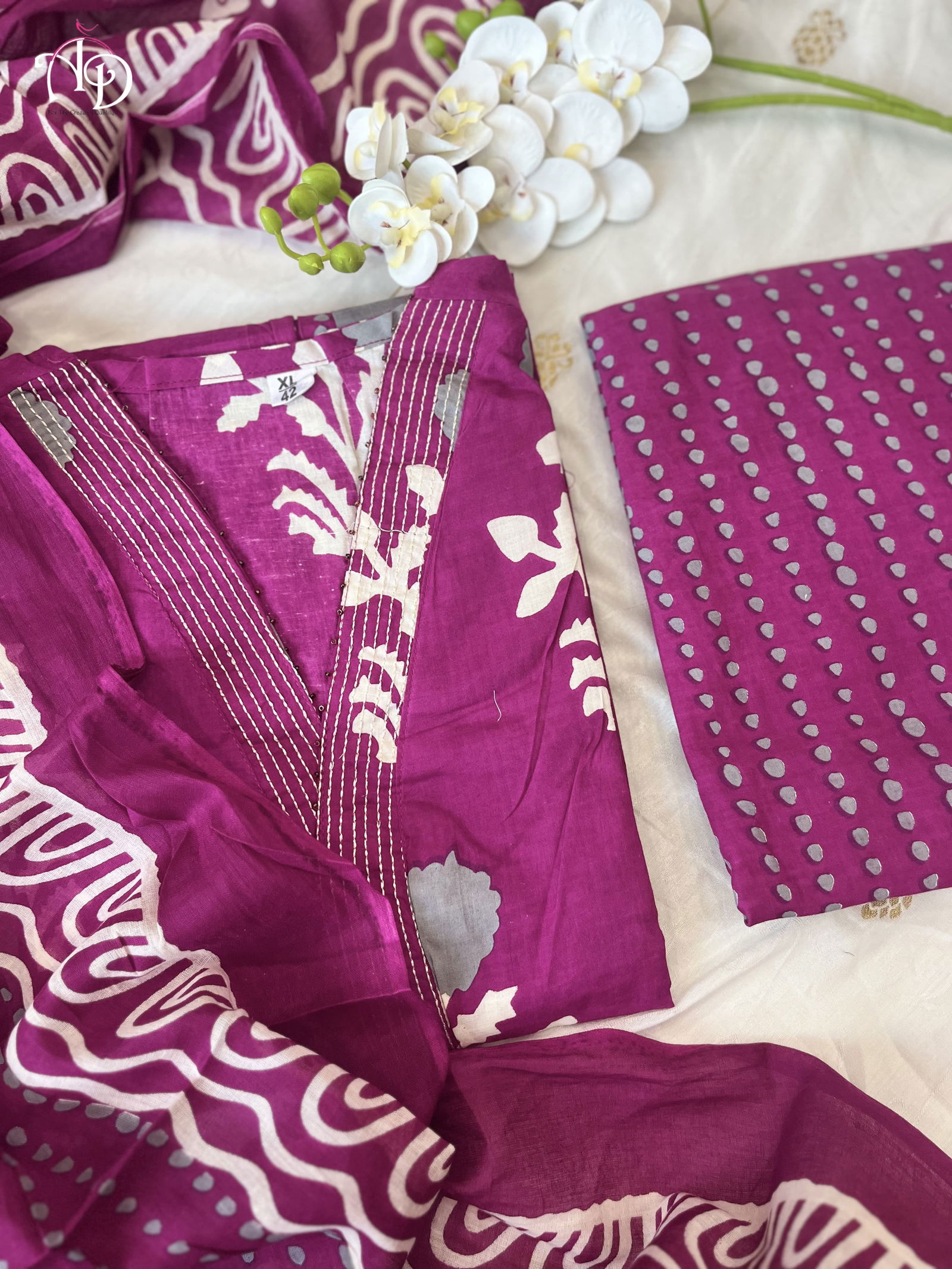 Akshar Designer A Line Cotton Kurti With Bottom Dupatta Wholesalers In Delhi
